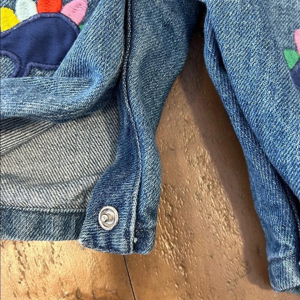 Baby Boden dinosaur appliqué denim Jean overalls 3-6 months - Picture 4 of 6